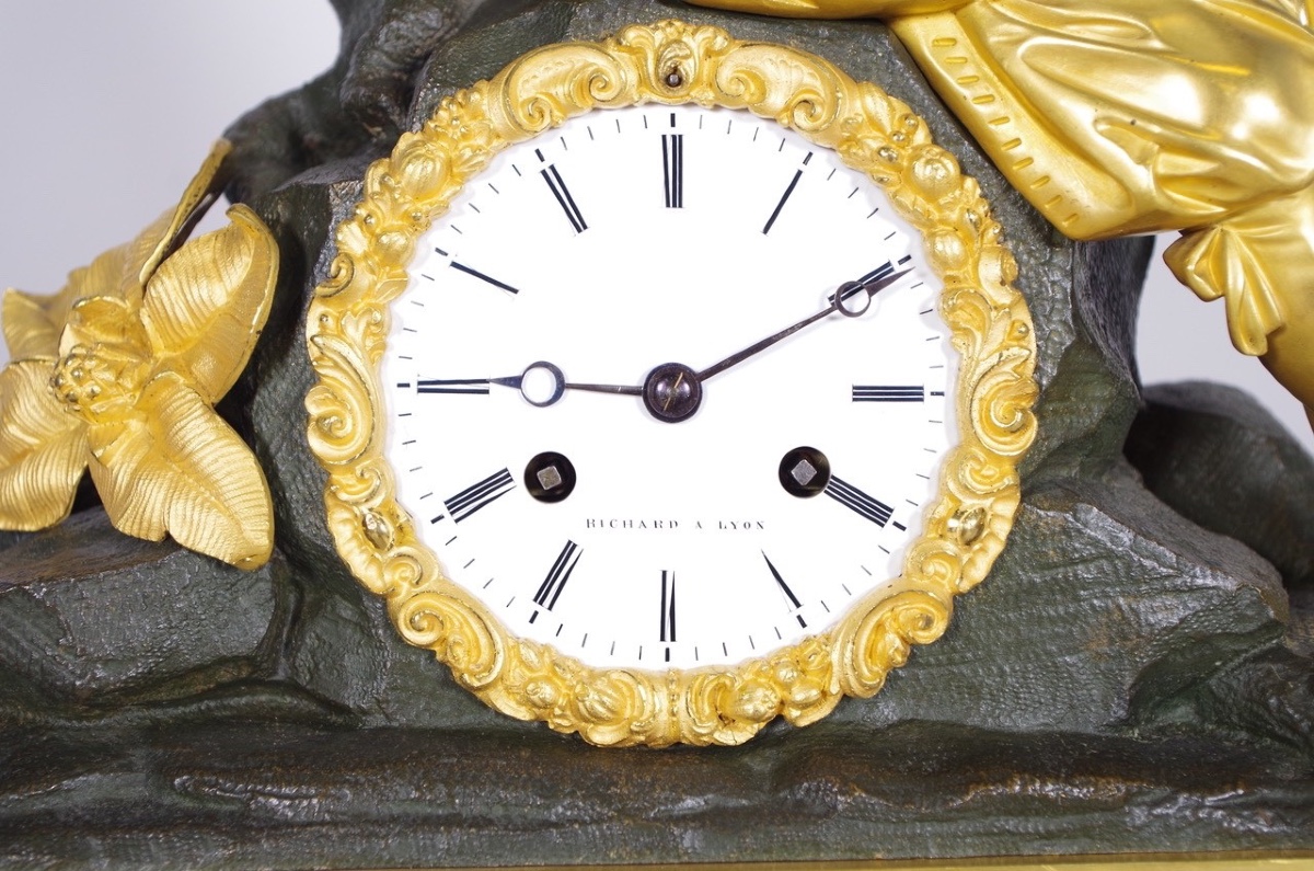 Charles X Clock Gilt Bronze-photo-3