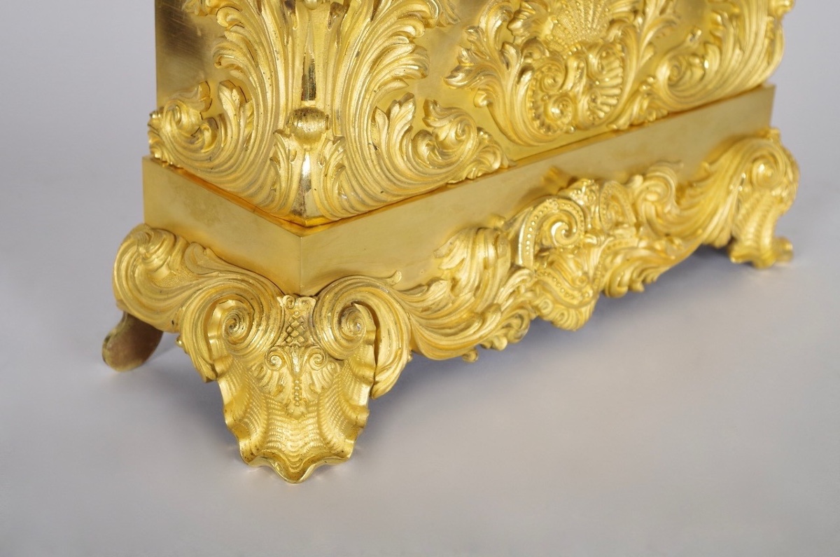 Charles X Clock Gilt Bronze-photo-5