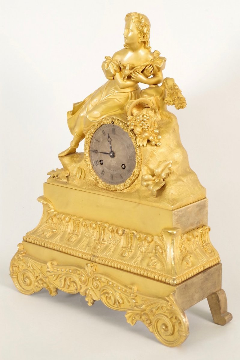 Charles X Clock Gilt Bronze-photo-3