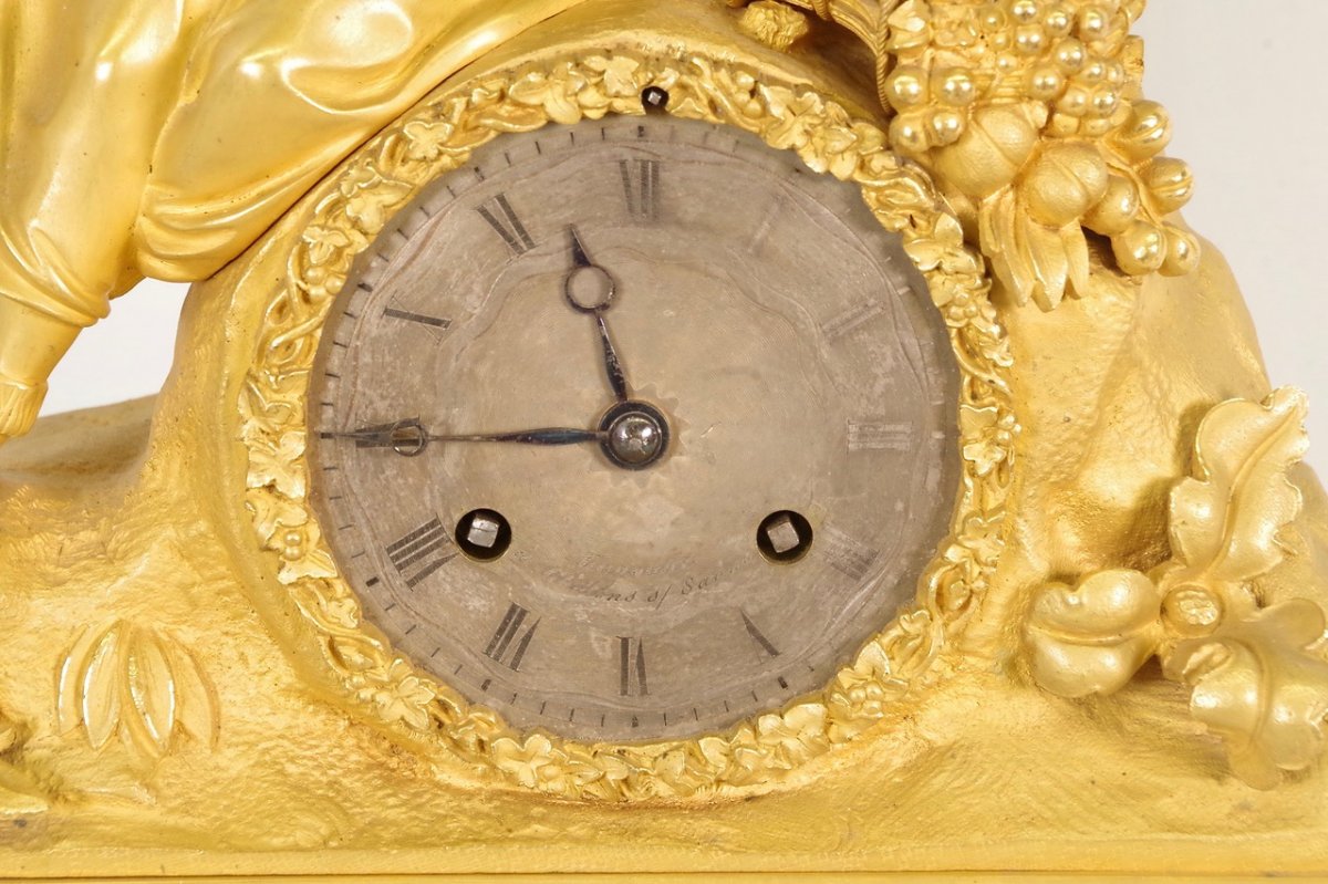 Charles X Clock Gilt Bronze-photo-5
