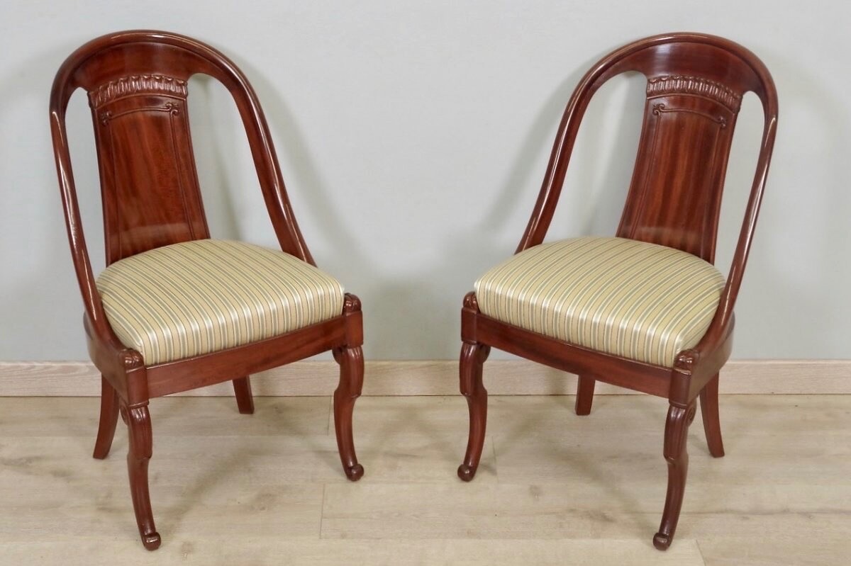 Quatre chaises époque Charles X estampillées Marcus et Jallot-photo-2