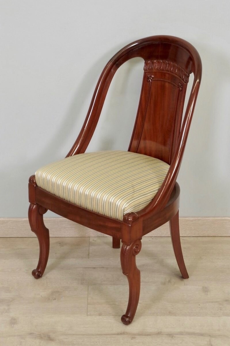 Quatre chaises époque Charles X estampillées Marcus et Jallot-photo-3