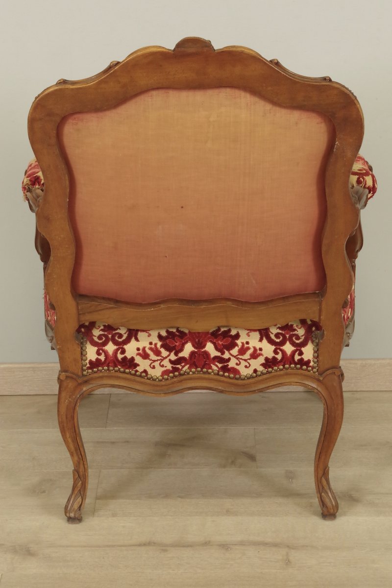 Pair Of Louis XV Style Flat Back Armchairs-photo-2