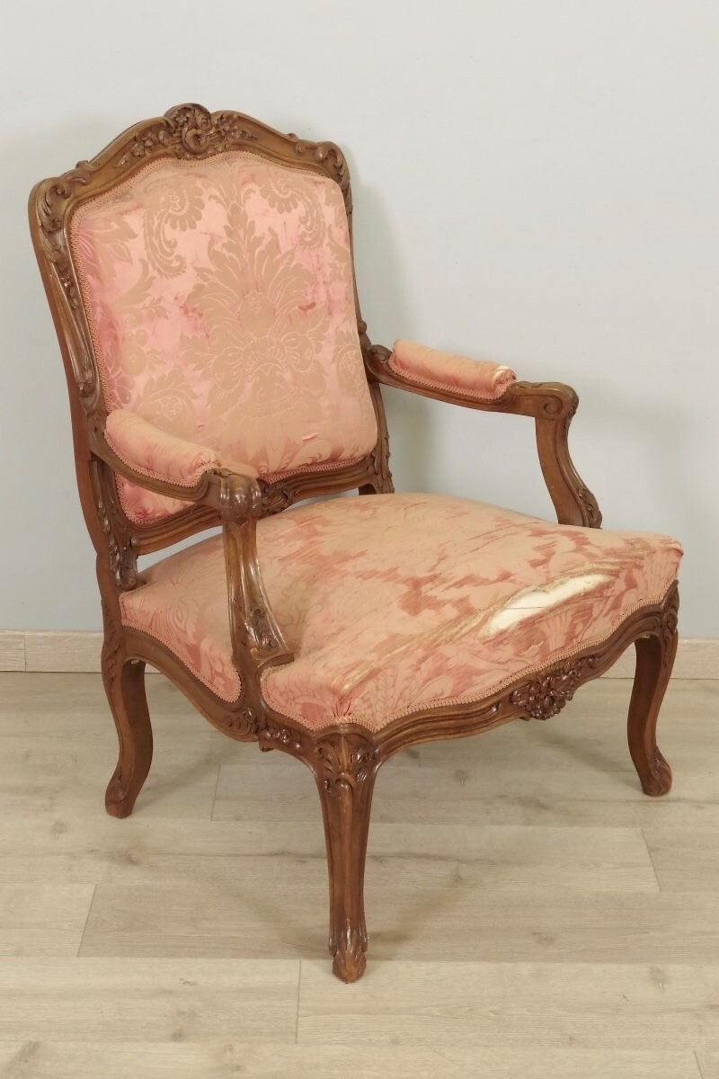 Pair Of Louis XV Style Armchairs-photo-1