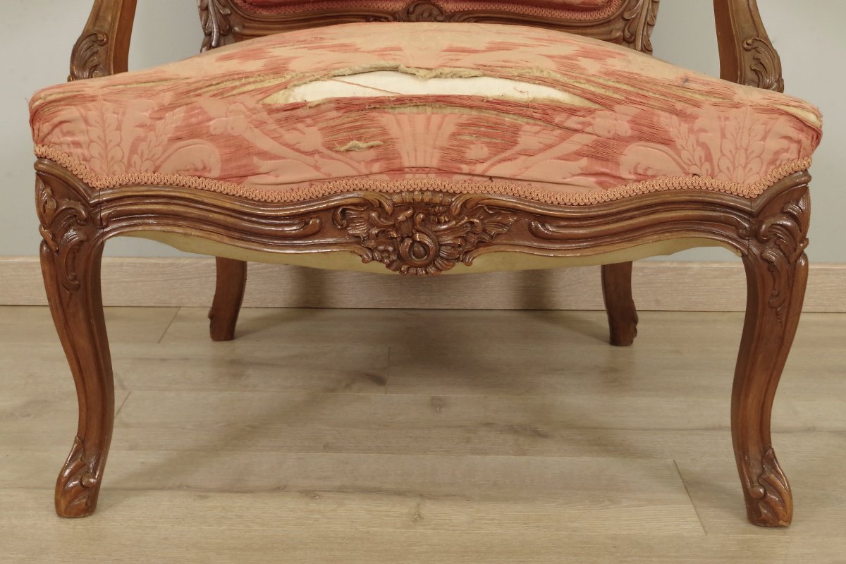 Four Louis XV Style Flat Back Armchairs-photo-4