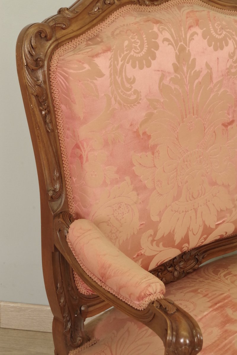 Four Louis XV Style Flat Back Armchairs-photo-5