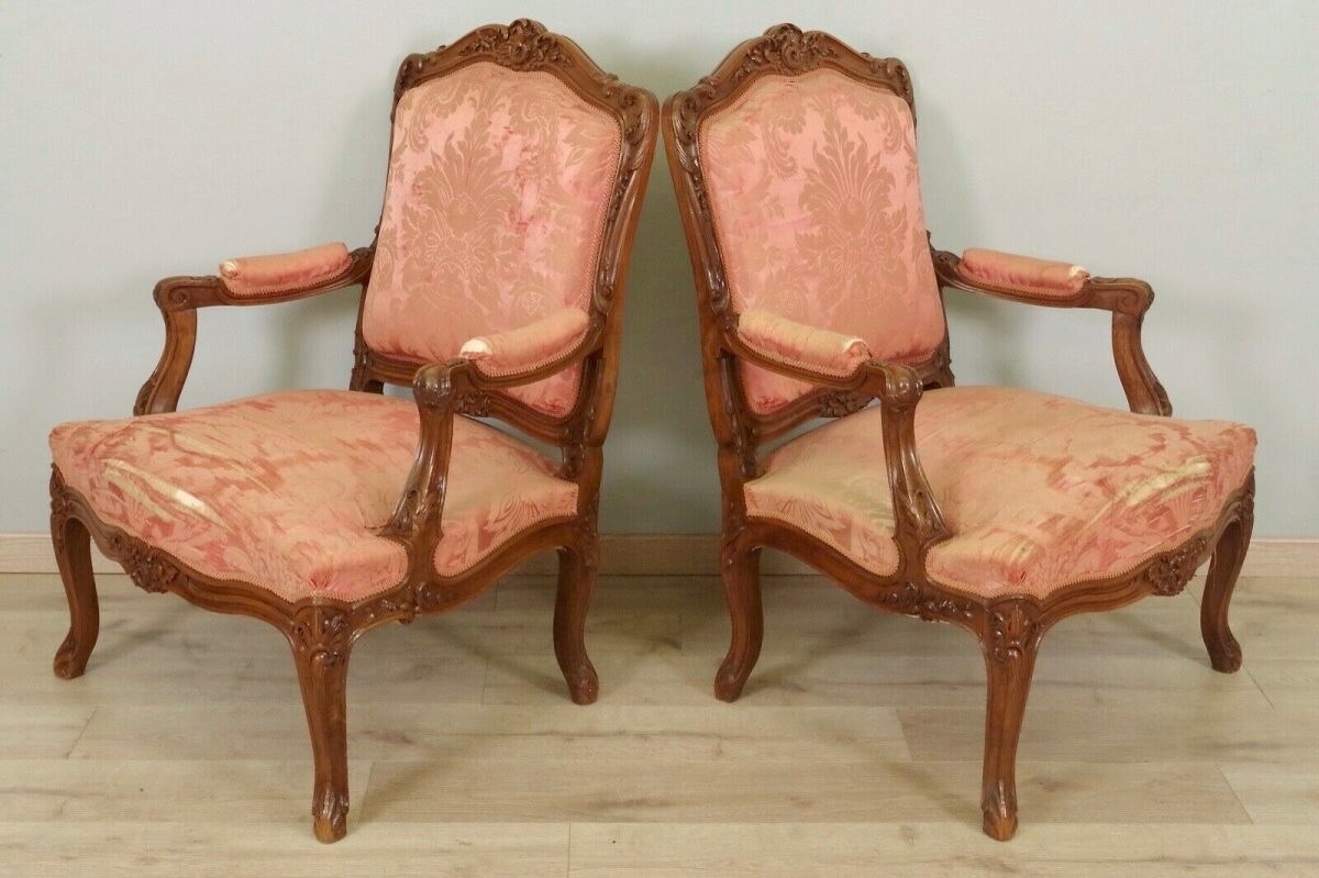 Paire de fauteuils style Louis XV-photo-2