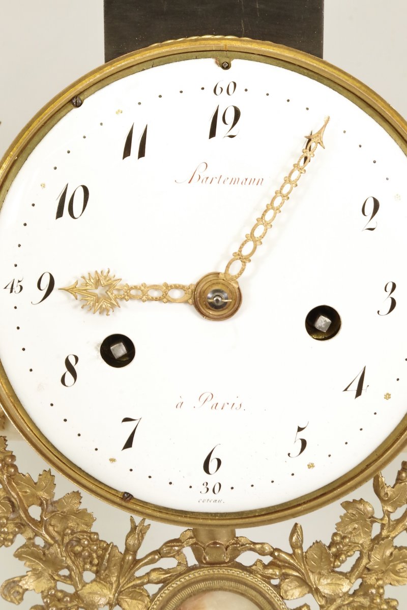 Pendulum Louis XVI Signed Hartemann In Paris-photo-2