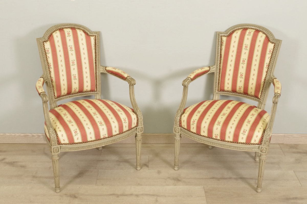 Louis XVI Style Armchairs-photo-2