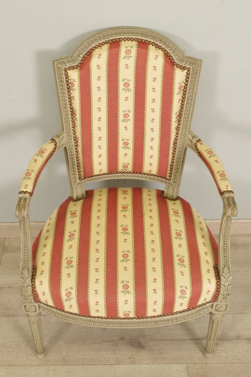 Quatre fauteuils style Louis XVI-photo-5