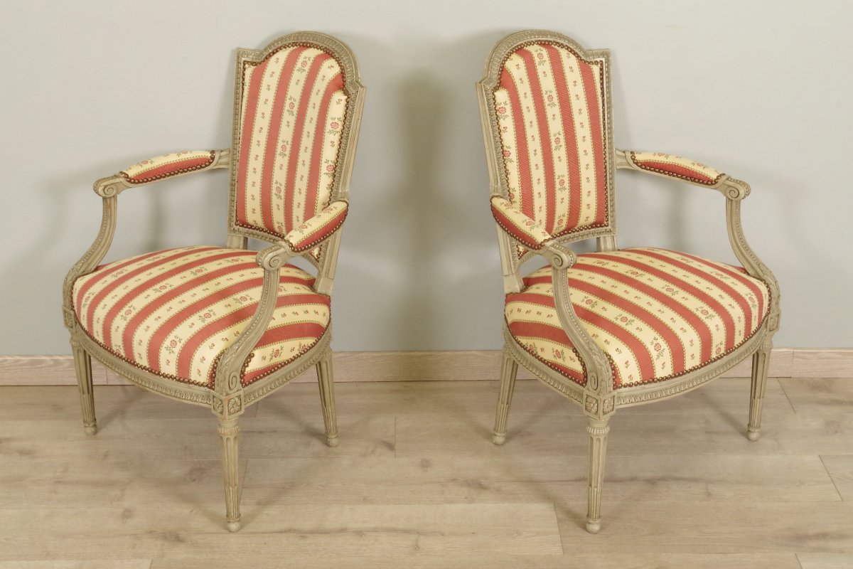 Paire De Fauteuils Style Louis XVI-photo-2