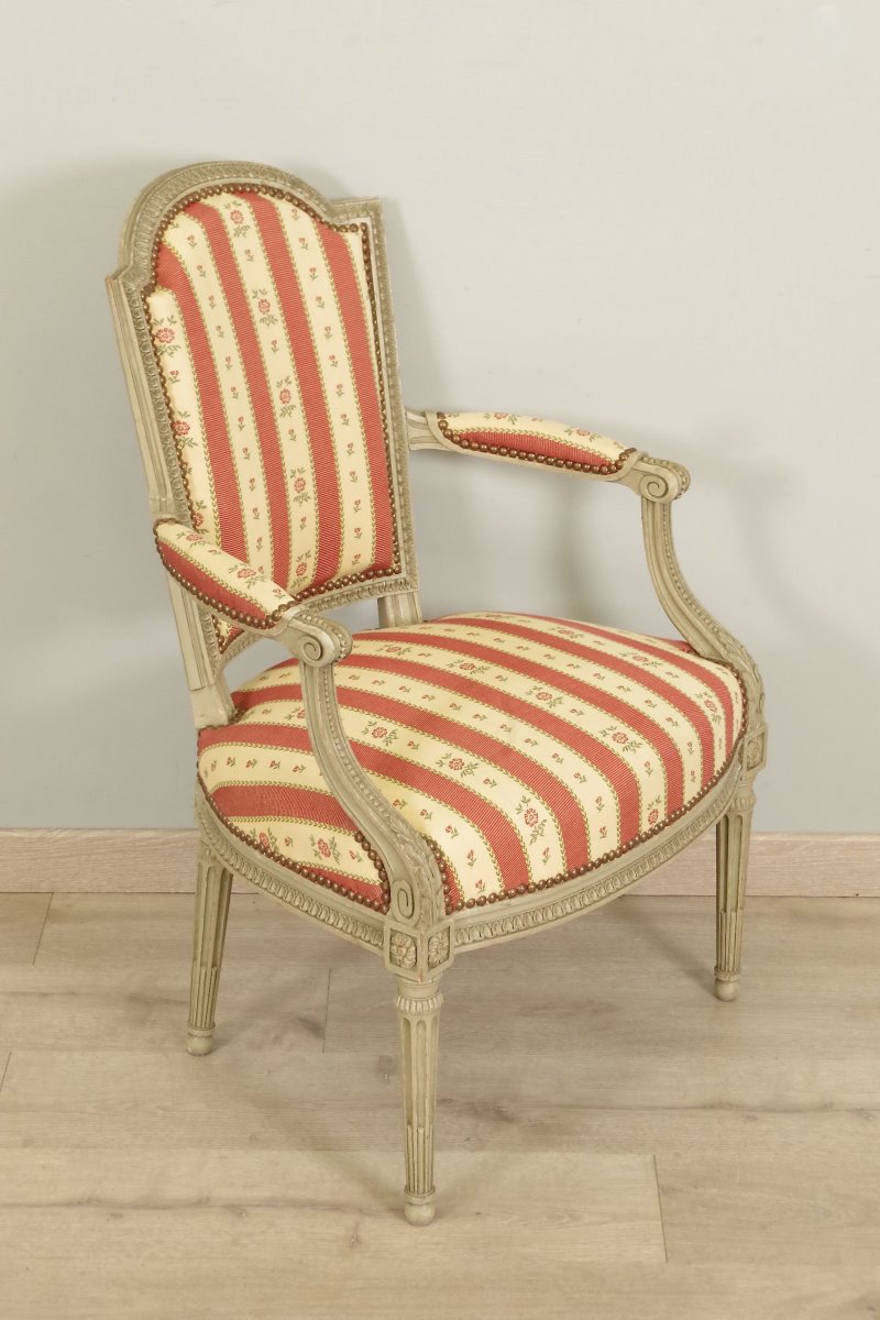 Paire De Fauteuils Style Louis XVI-photo-1