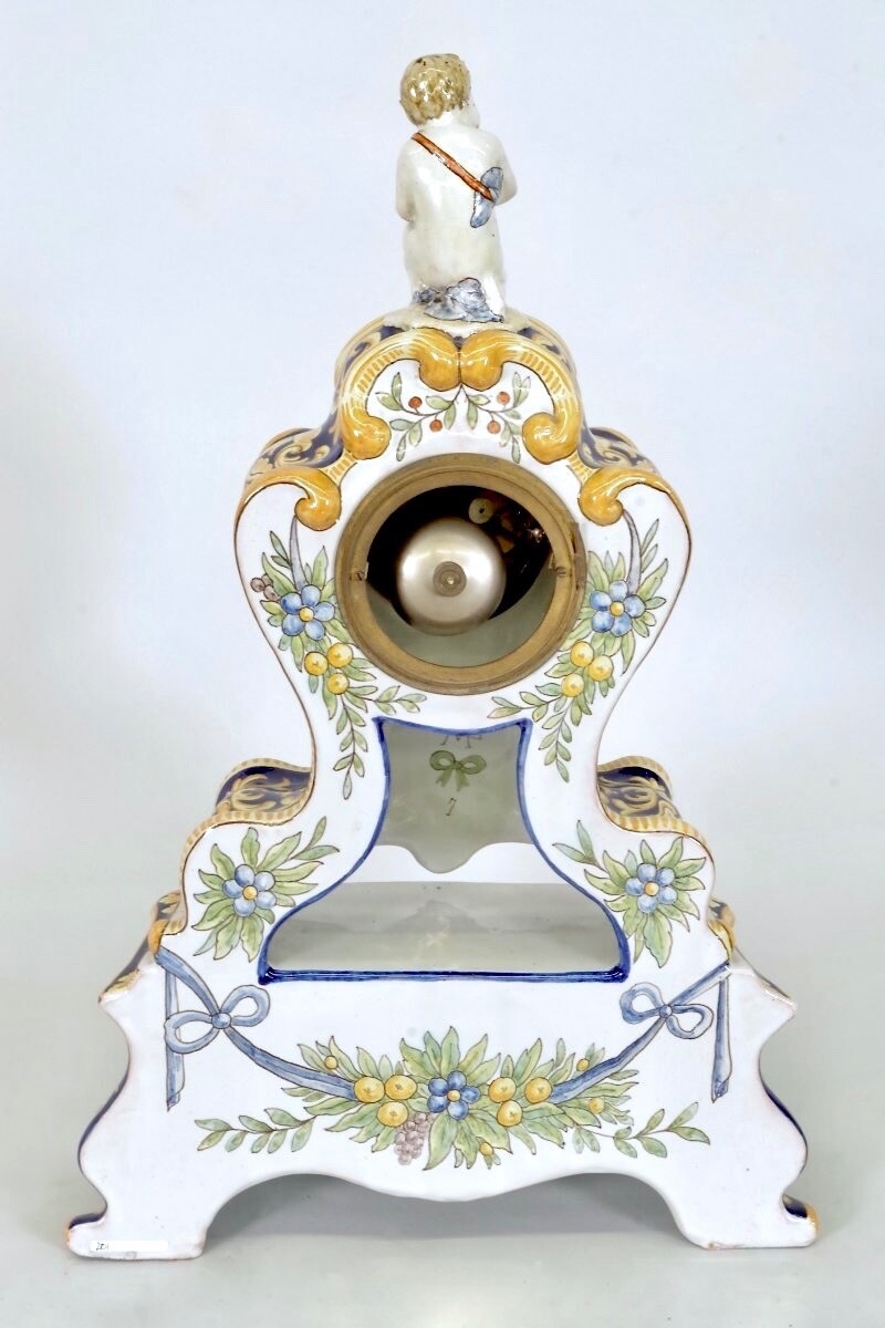 Garniture de cheminée en faïence de Nevers-photo-2