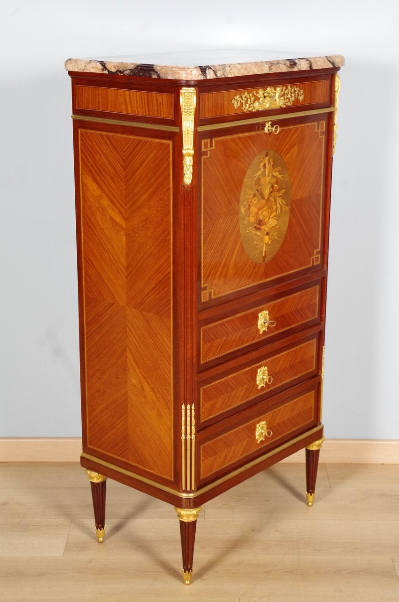 Secrétaire style Louis XVI signé Gouffé-photo-2