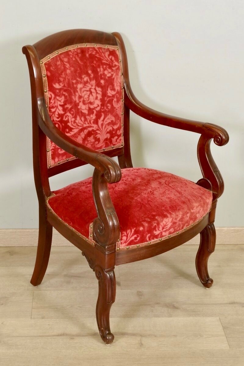 Paire de fauteuils époque Restauration-photo-3