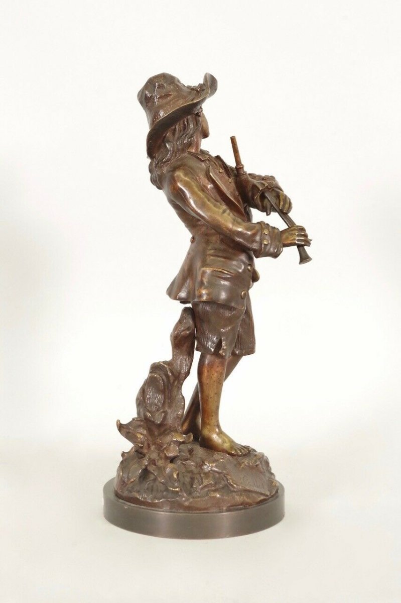 Bronze By Jacques Callot: The Bagpiper-photo-3