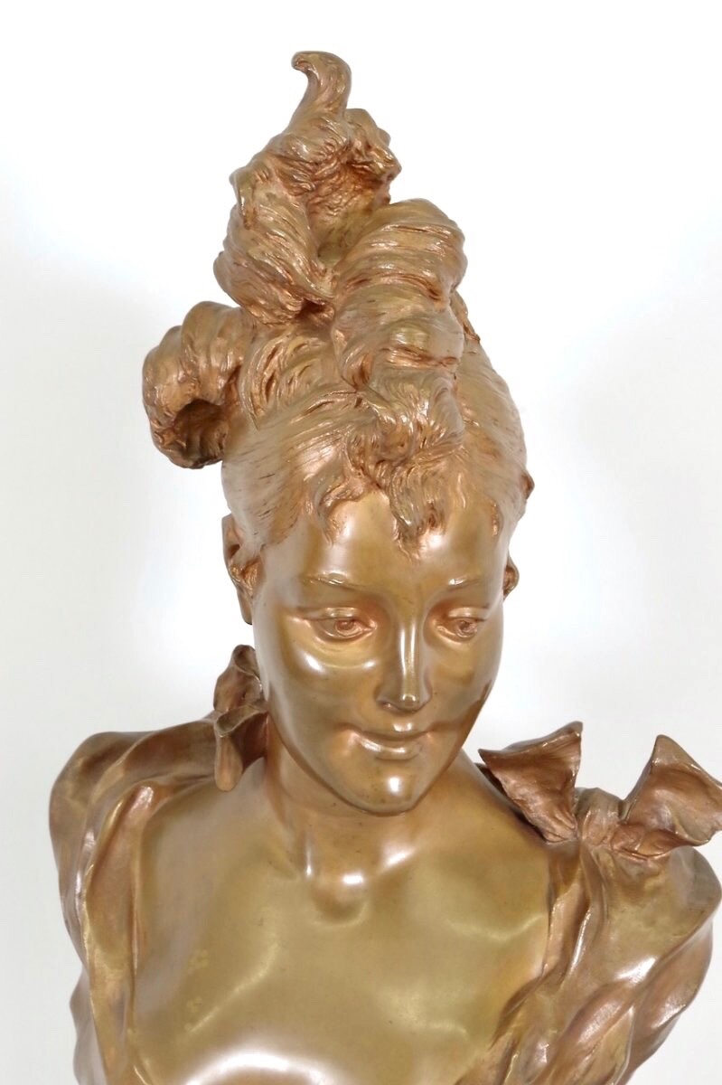 Victor Léopold Bruyneel : Bronze élégante Belle Epoque-photo-2