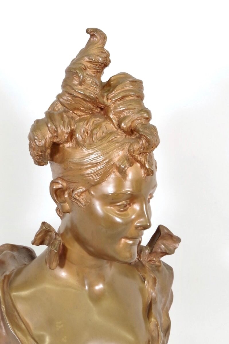 Victor Léopold Bruyneel : Bronze élégante Belle Epoque-photo-4