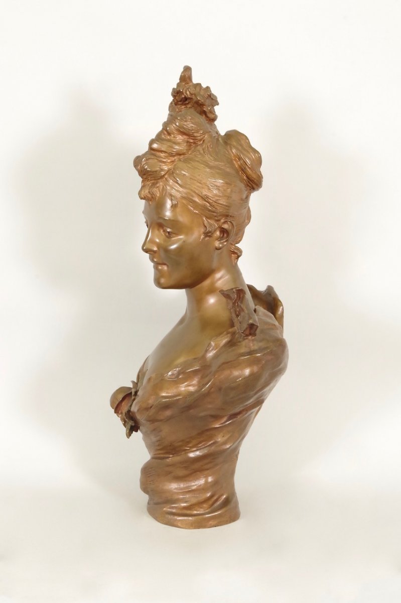 Victor Léopold Bruyneel: Bust Of An Elegant Belle Epoque-photo-1