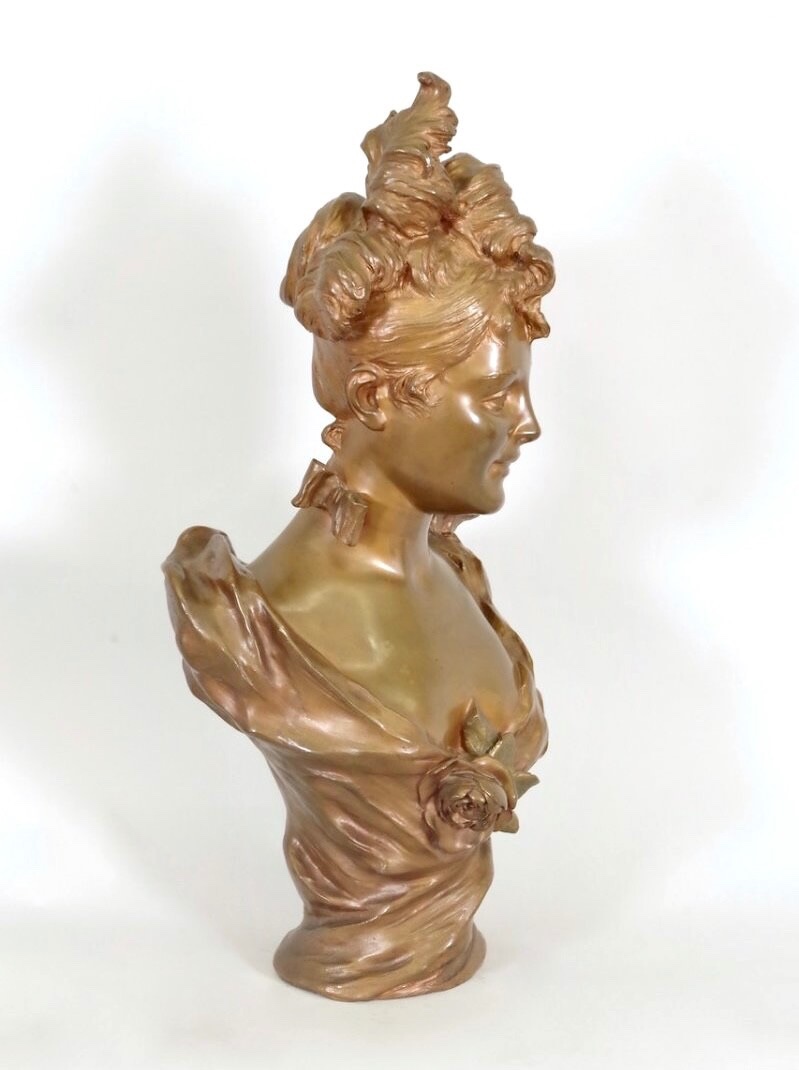 Victor Léopold Bruyneel : Bronze élégante Belle Epoque-photo-1