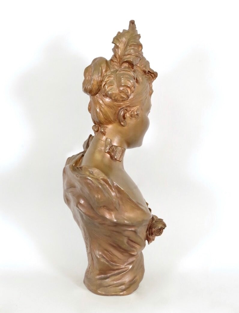 Victor Léopold Bruyneel : Bronze élégante Belle Epoque-photo-2