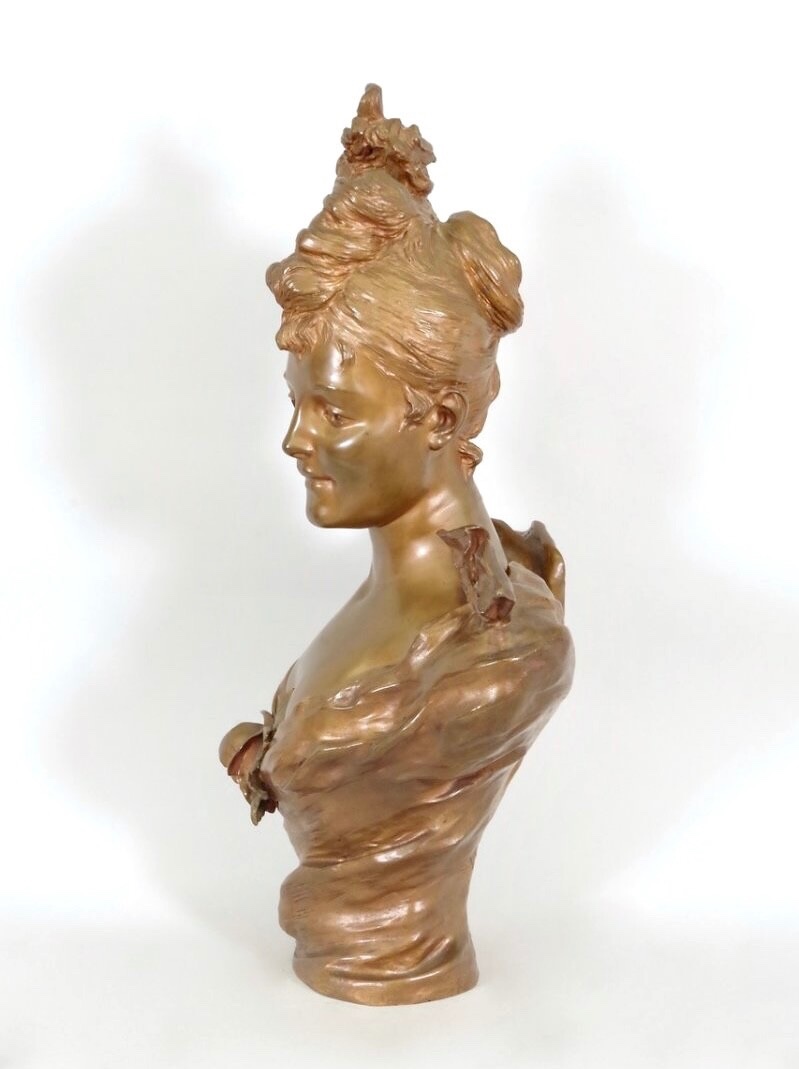 Victor Léopold Bruyneel : Bronze élégante Belle Epoque-photo-6
