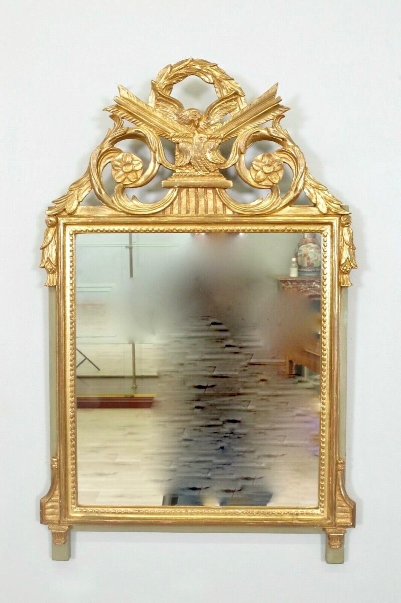 Louis XVI Style Golden Wood Mirror-photo-2