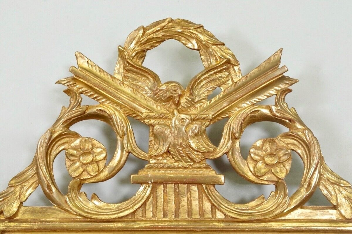 Louis XVI Style Golden Wood Mirror-photo-4