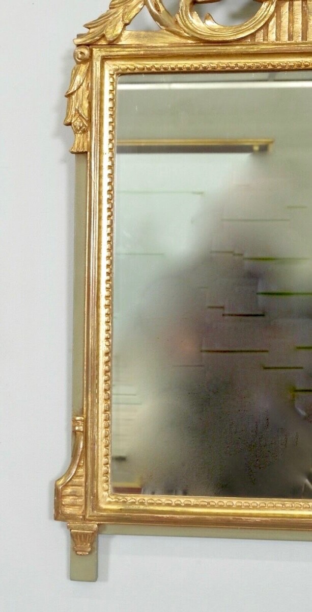 Louis XVI Style Golden Wood Mirror-photo-1