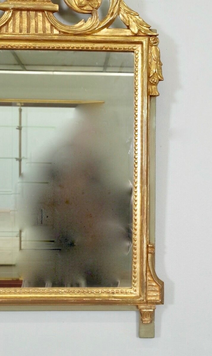 Louis XVI Style Golden Wood Mirror-photo-2