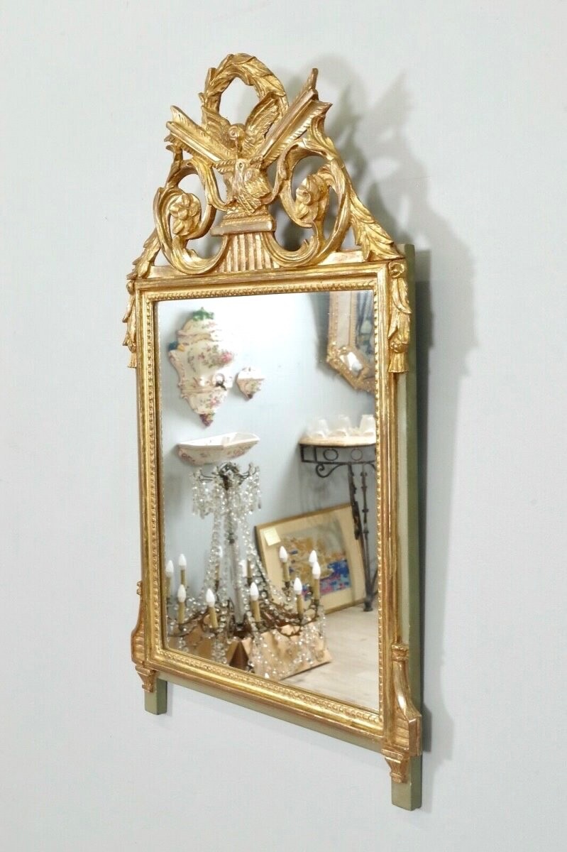 Louis XVI Style Golden Wood Mirror-photo-4