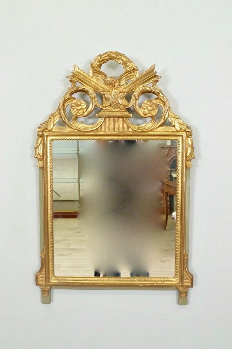 Louis XVI Style Golden Wood Mirror