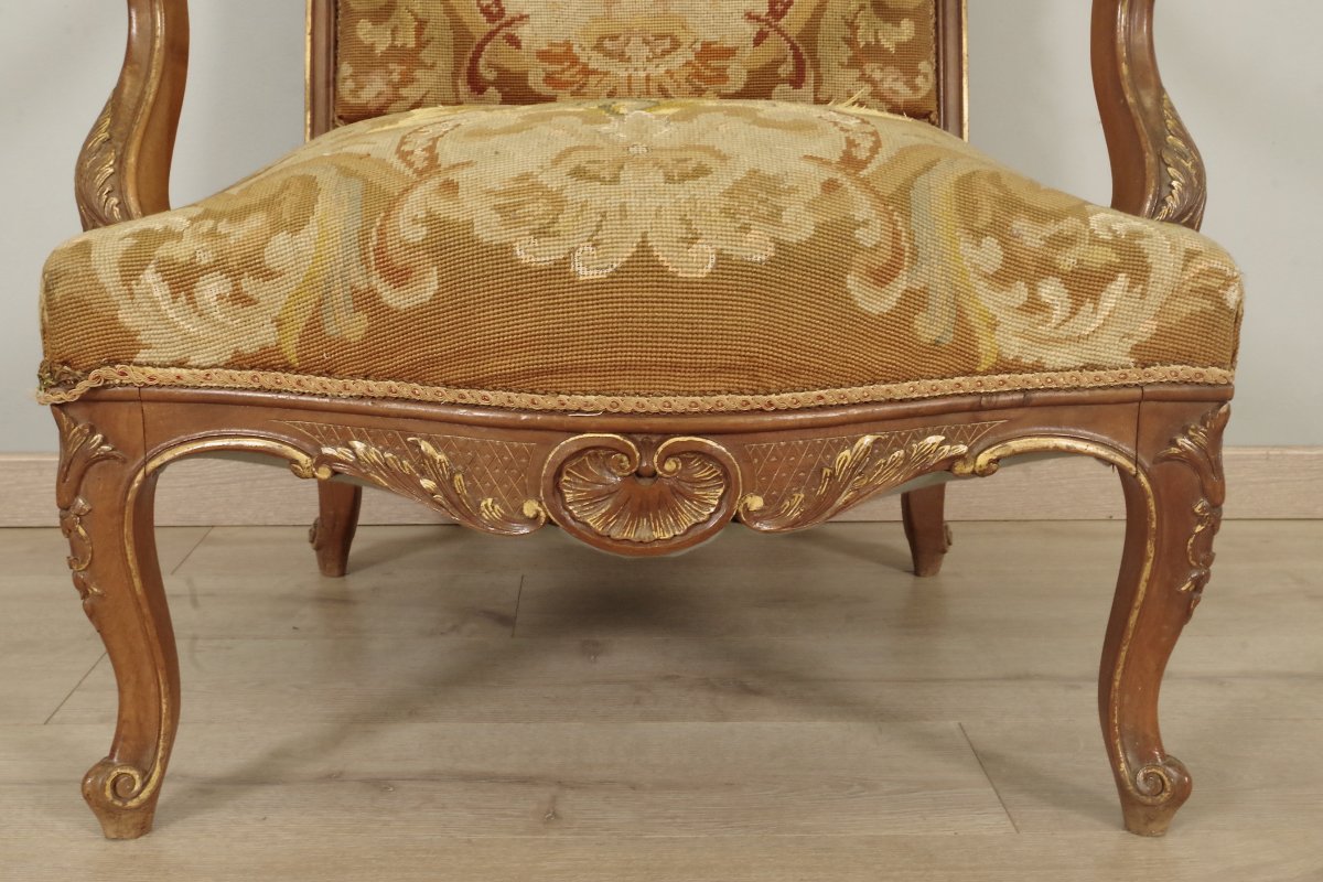 Fauteuils Napoléon III  Tapisserie Petit Point-photo-7