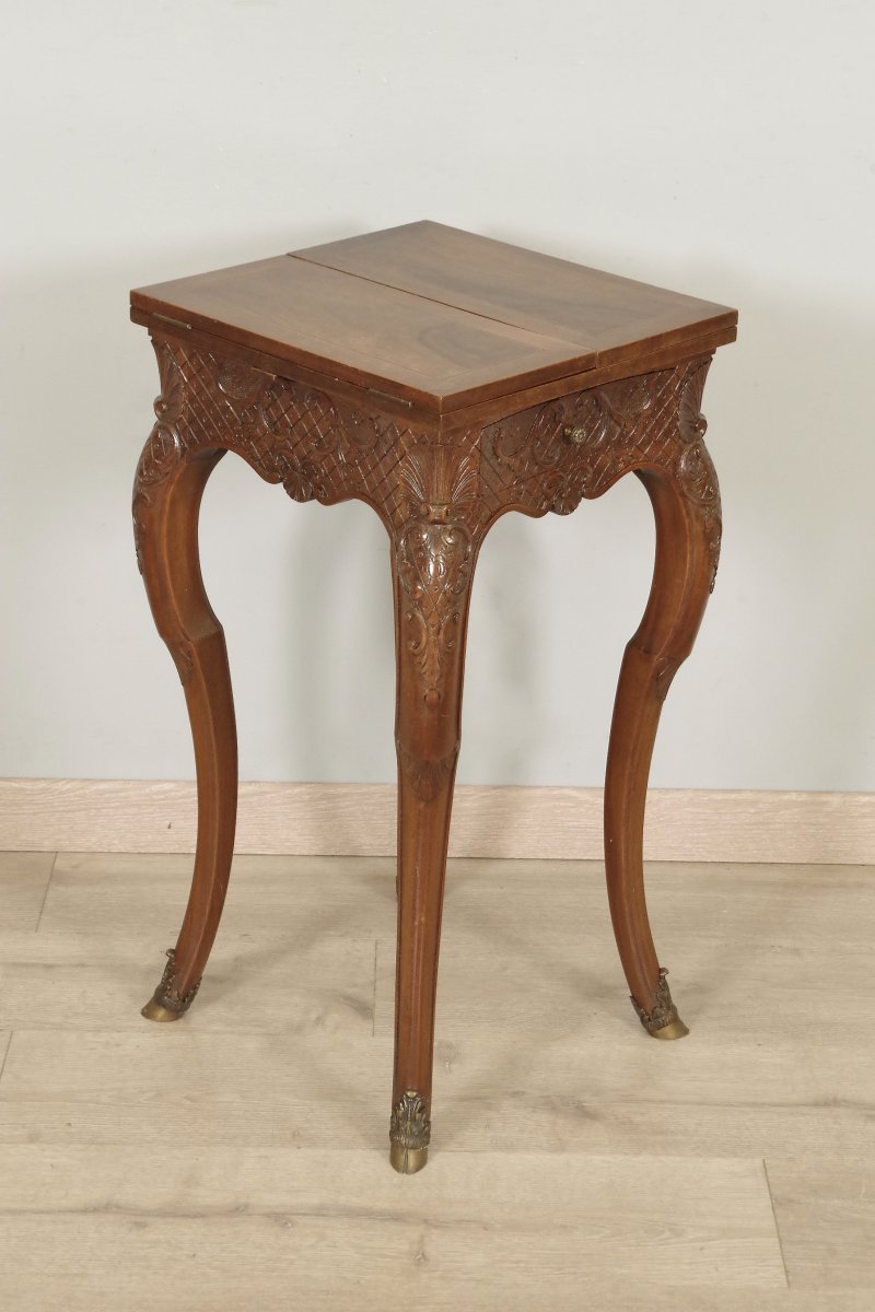 Salon Table Forming Selette Regency Style Walnut 1900-photo-1