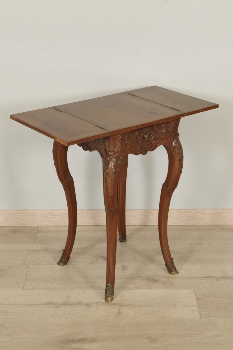 Salon Table Forming Selette Regency Style Walnut 1900-photo-3