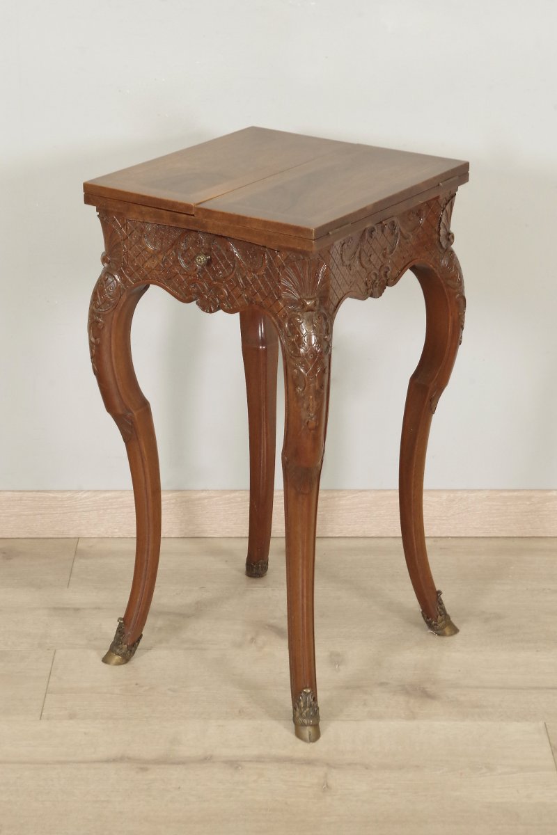 Salon Table Forming Selette Regency Style Walnut 1900