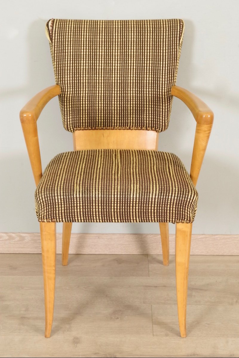 Pair Of 1950 Armchairs In Sycamore-photo-4