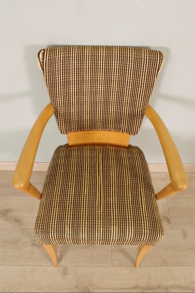 Pair Of 1950 Armchairs In Sycamore-photo-5