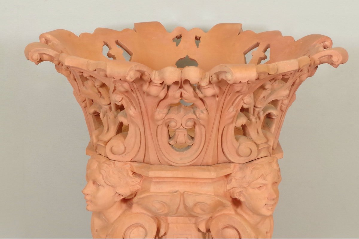 Column And Its Napoleon III Pot In Terracotta-photo-4