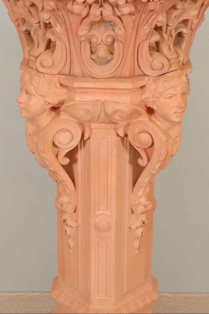 Column And Its Napoleon III Pot In Terracotta-photo-1