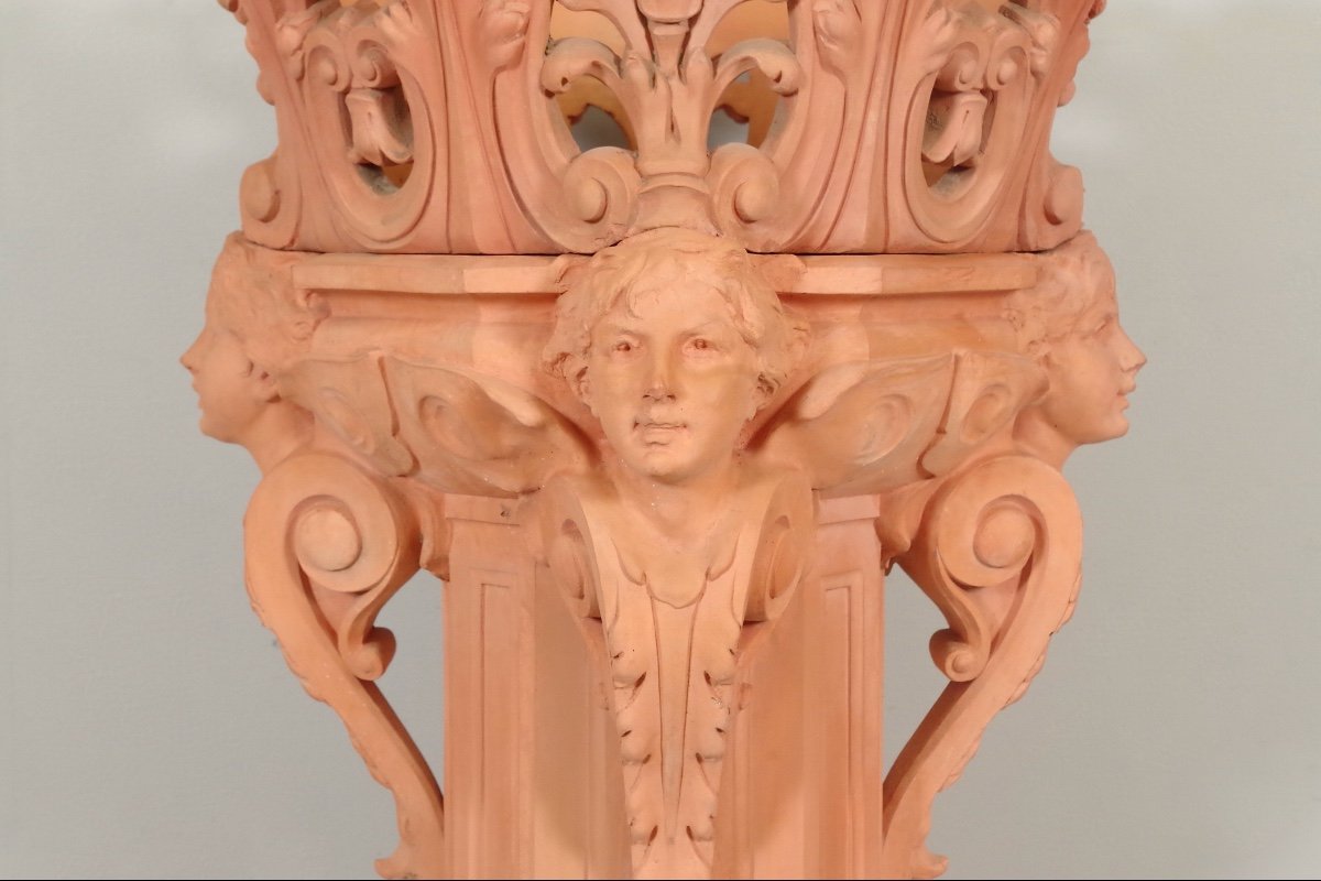 Column And Its Napoleon III Pot In Terracotta-photo-2