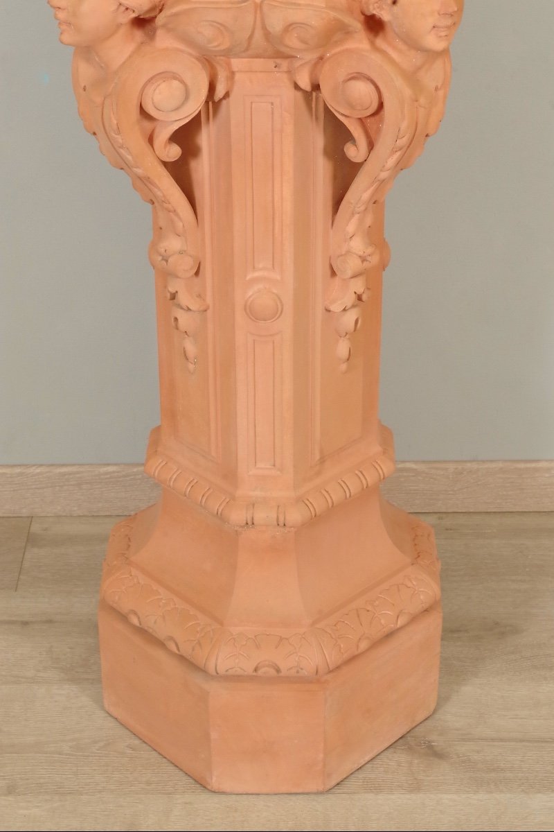 Column And Its Napoleon III Pot In Terracotta-photo-5