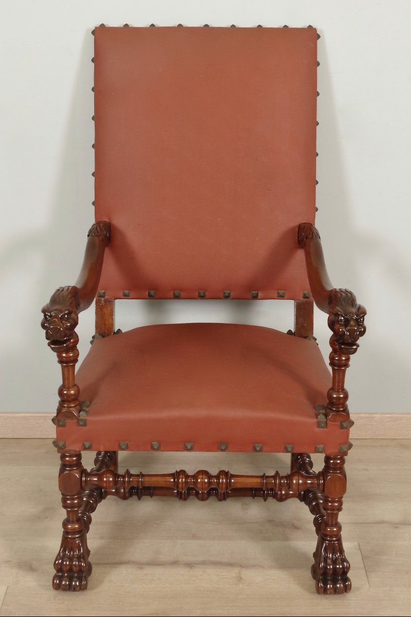 Paire De Fauteuils Style Louis XIII-photo-3