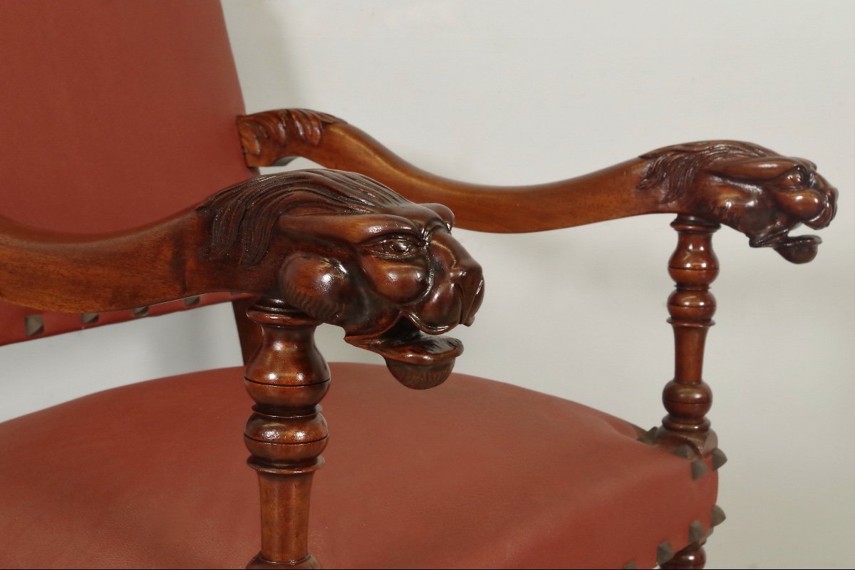 Paire De Fauteuils Style Louis XIII-photo-5