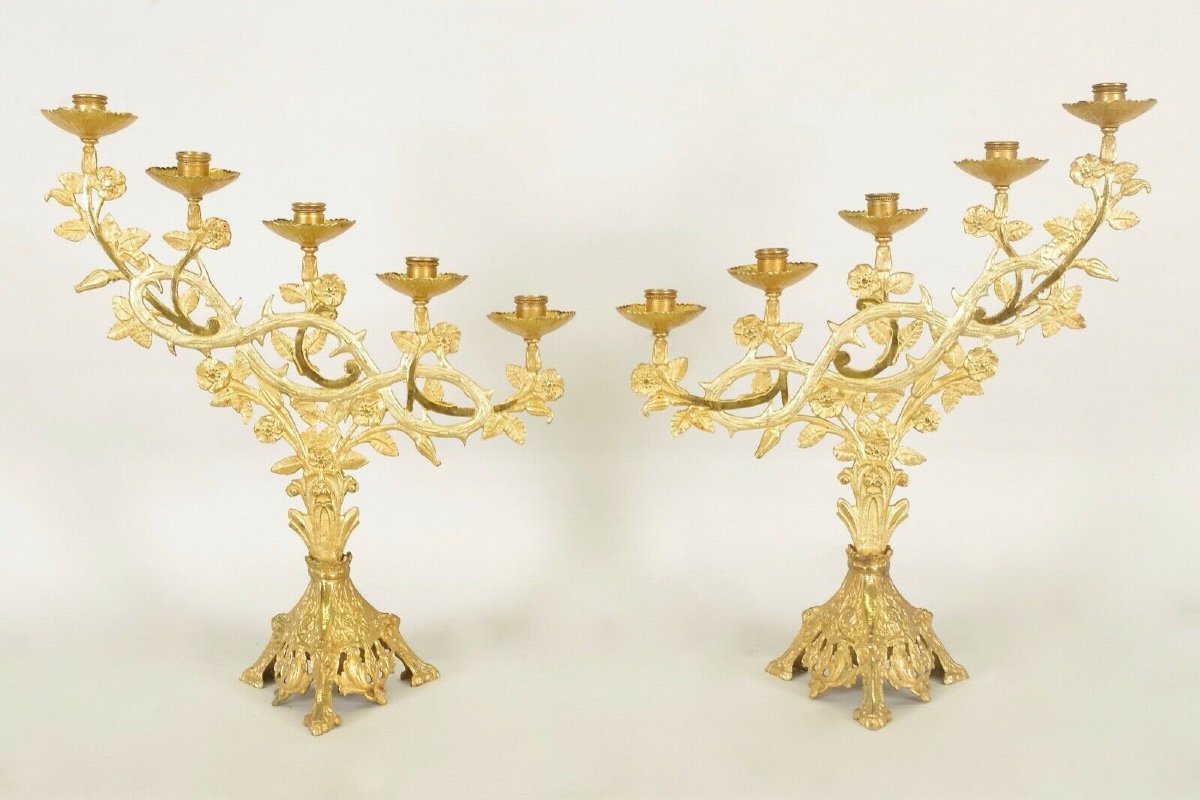 Chandeliers d'église Bronze Doré-photo-2
