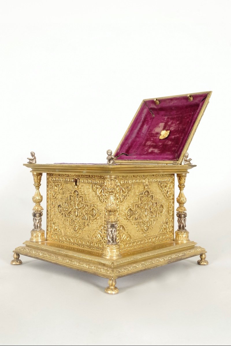 Coffret à Bijoux Napoléon III Bronze Doré-photo-6