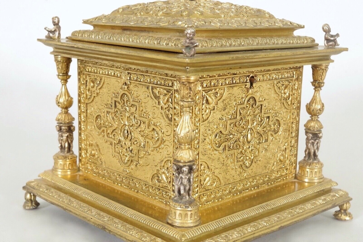 Napoleon III Gilt Bronze Jewelry Box-photo-7
