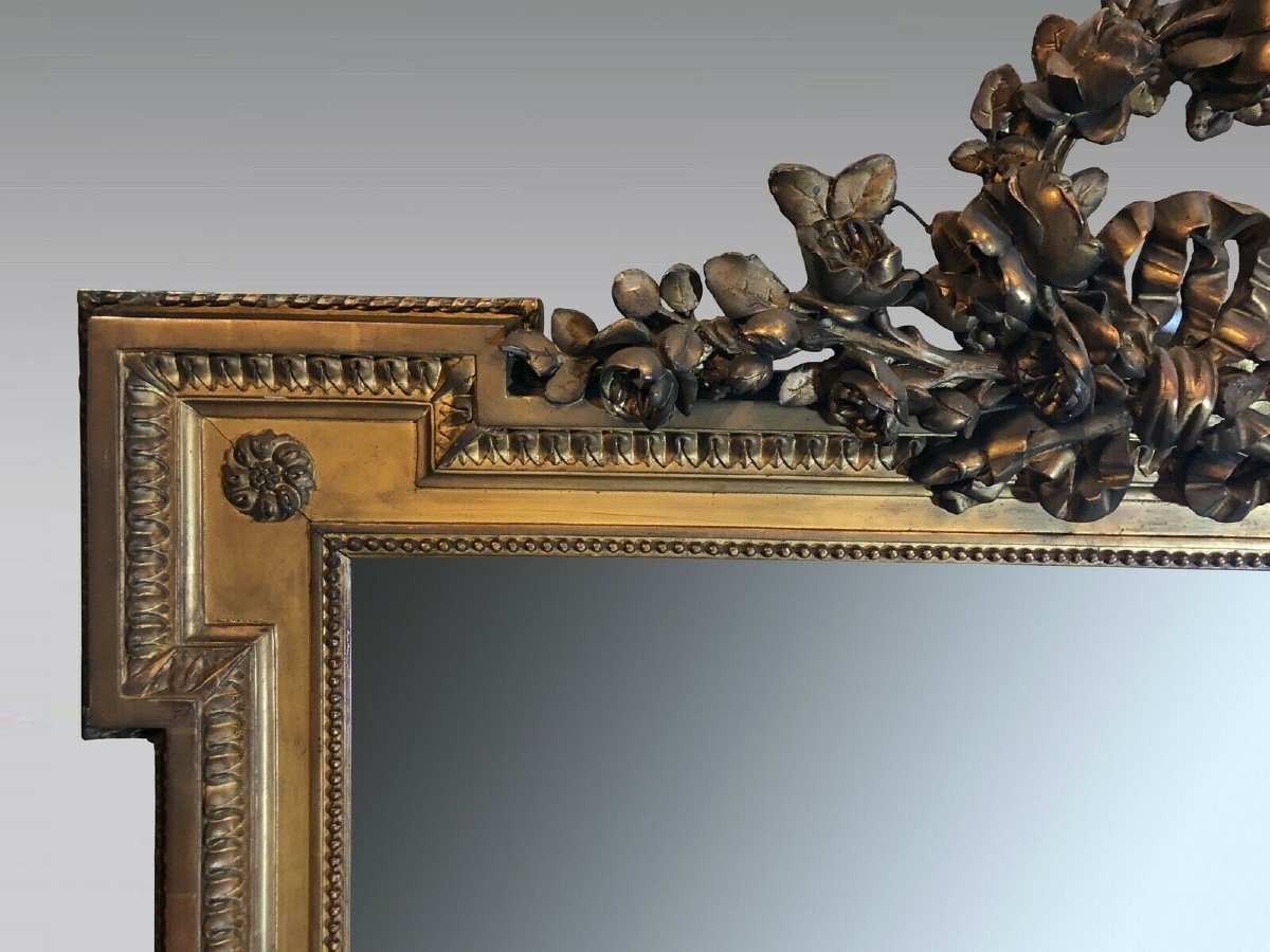 Miroir Style Louis XVI Bois Doré -photo-2