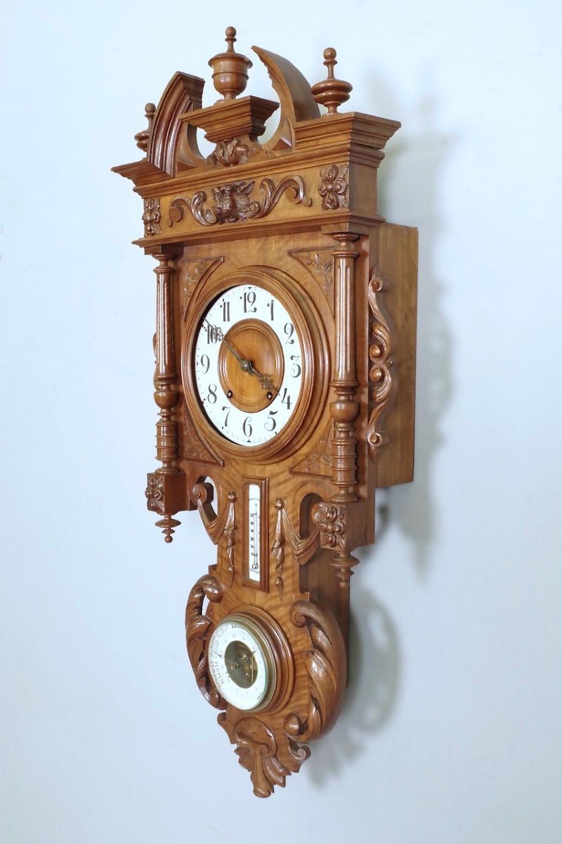 Barometer Carillon Renaissance Style Walnut-photo-2