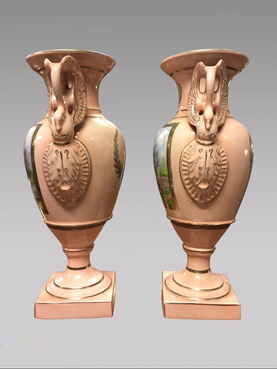 Paire De Vases En Porcelaine Style Empire-photo-3